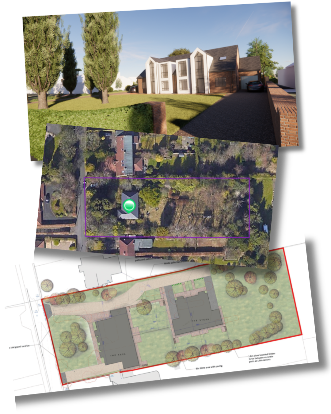 House with planning permission in the garden
